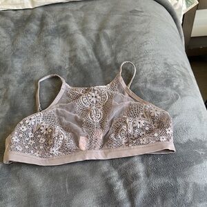 Victoria's Secret Gray and Cream Lace Bralette